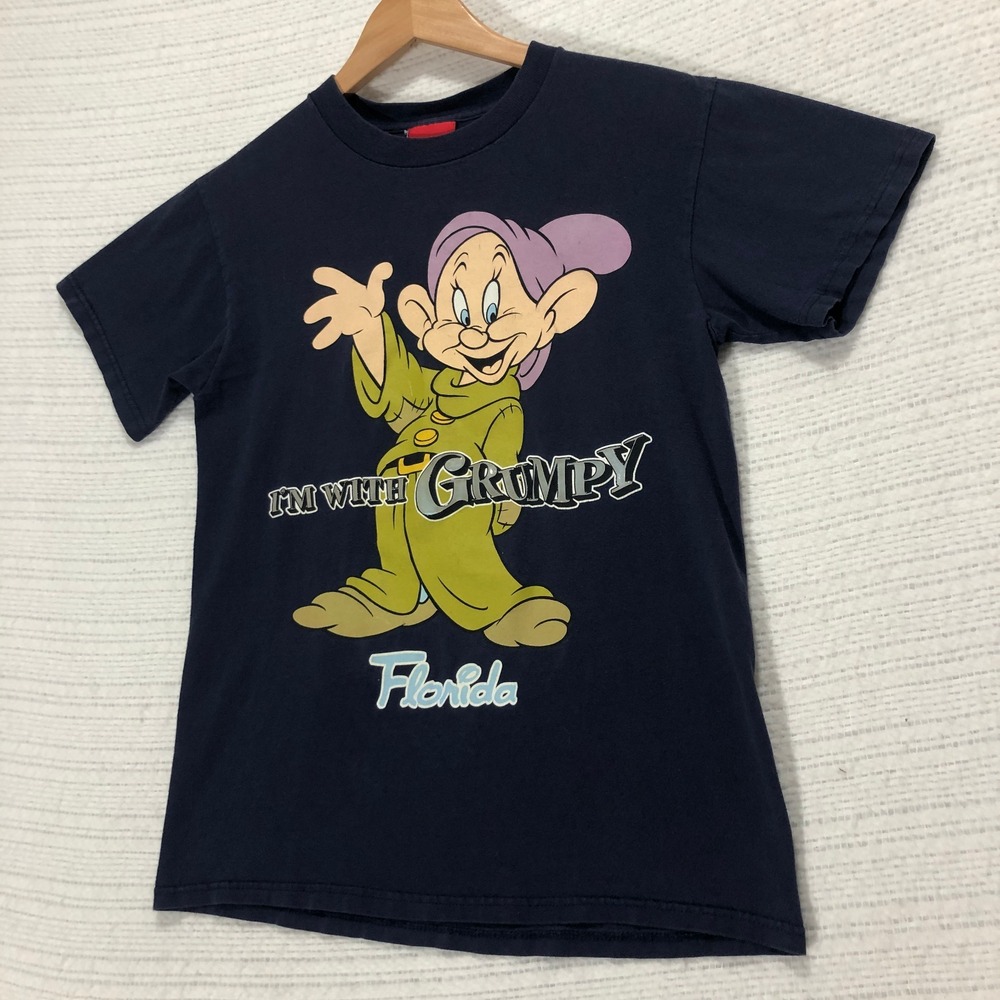 Disney I'm With Grumpy Florida T-Shirt Cartoon Graphic Tee Size S